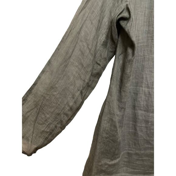 Babette SF Sheer Zip‎ Up Jacket Women Size Small Olive Green Woven Topper Boho - Picture 7 of 10